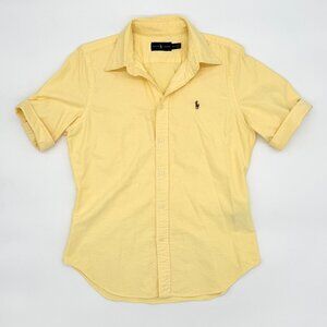 Ralph Lauren Yellow button-up Short-sleeved Women's top Polo, Size M